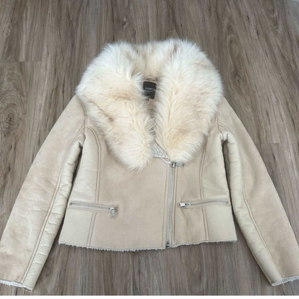 Barney's new york faux fur coat
